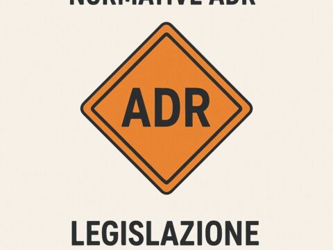 Testo grafico: "Normative ADR Legislazione" con cartello arancione ADR.