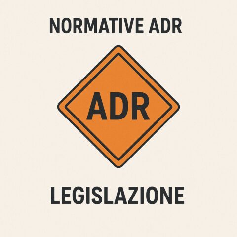 Testo grafico: "Normative ADR Legislazione" con cartello arancione ADR.