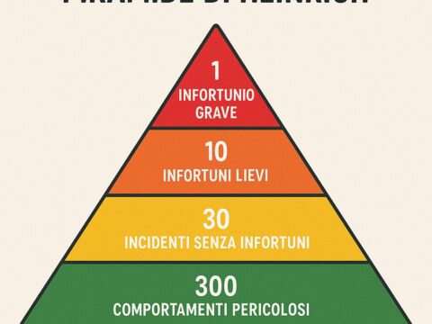 Schema della piramide di Heinrich sugli infortuni sul lavoro